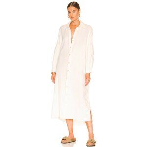 Show Me Your Mumu Captain Button Down Dress Button Front‎ Gauze Cream Large